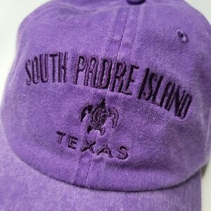 NEW SOUTH PADRE ISLAND TEXAS purple adjustable strap baseball vintage wash hat